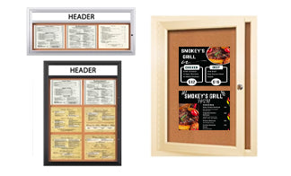 Indoor Radius Edge Menu Display Board - 11x14 Menus