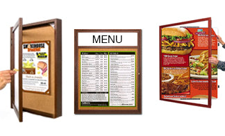 Indoor Wooden Menu Display Cases