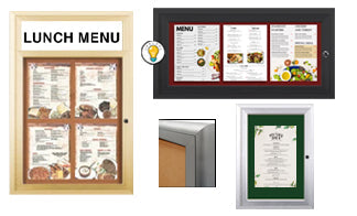 Outdoor Radius Edge Menu Display Board - 8.5x11 Menus