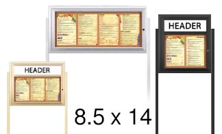 Restaurant Menu Cases and Menu Frames with Legs for 8 1/2