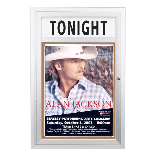 11 x 14 Enclosed Indoor Bulletin Boards with Header 11  x 14 (Single Door)