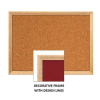 DECORATIVE WOOD FRAMED CORK BULLETIN BOARD 11x14 (SHOWN IN LANDSCAPE)