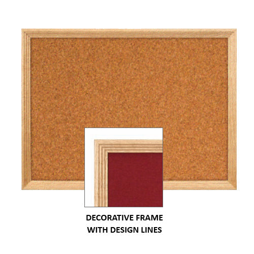 DECORATIVE WOOD FRAMED CORK BULLETIN BOARD 11x14 (SHOWN IN LANDSCAPE)