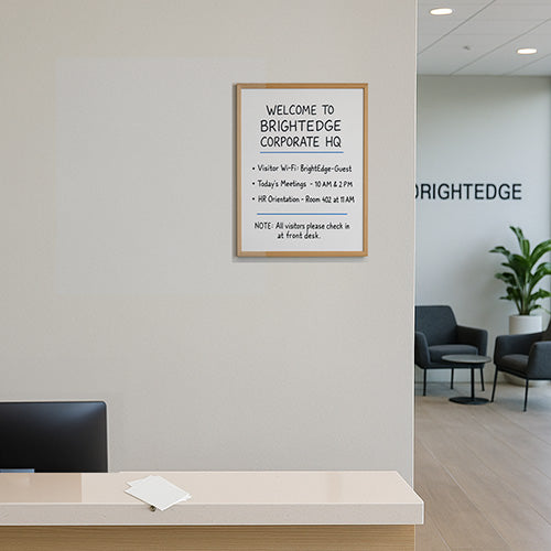 Value Line 14x22 Wood Framed White Board, Dry-Erase Markerboard with Melamine Surface Panel and Three Hardwood Finishes