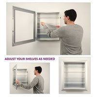 6" DEEP SHADOWBOX DISPLAY CASE 18x24 WITH ADJUSTABLE GLASS SHELVES