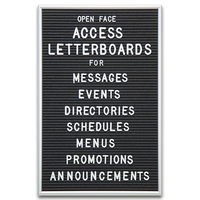 24x30 Access Letterboard | Open Face Framed Black Vinyl Letter Board with Classic Style Metal Frame