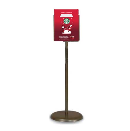 8.5 x 11 Literature Poster Sign Stand Pedestal Holder | Bronze
