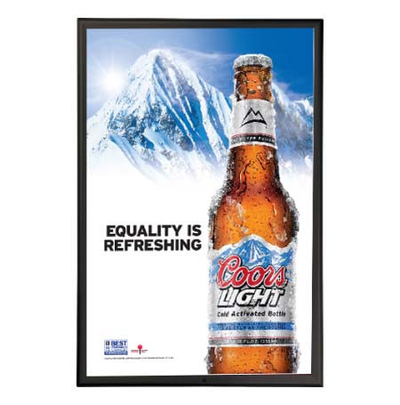 Modern Locking, Wall 24x36 Snap Frame Poster Sign Holder | Black Metal Picture Frame Finish