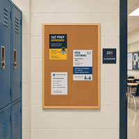 Value Line 24x30 Wood Framed Cork Bulletin Board | Open Face with Hardwood Trim