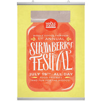 22" WIDE poster display hangs portrait for the store window, ceiling or wall mount. Promote specials, sales, new products, and advertisements.