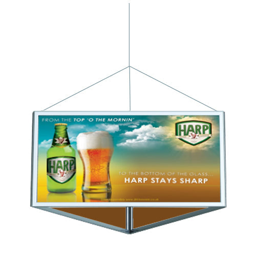 24 x 42 x 42 LIGHTWEIGHT ALUMINUM CEILING DISPLAYS - TRIANGULAR