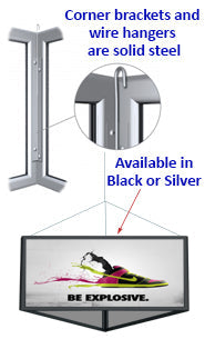 24 x 42 x 42 Lightweight Aluminum Ceiling Displays - Triangular