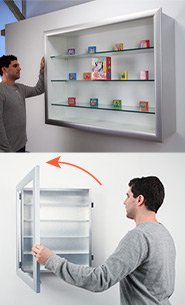 24x24 Shadow Box Display Case with Glass Shelves | 3 Inch Deep Shadow Box