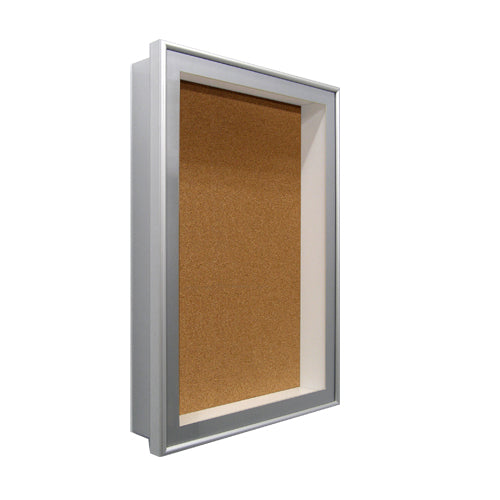 24 x 24 SwingFrame Metal Frame Designer Shadow Box Display Case with Cork Board 3 Inch Deep