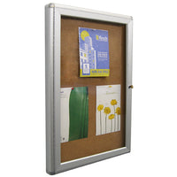 24 x 36 Indoor Enclosed Bulletin Board with Rounded Corners (Single Door)