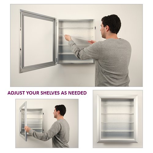 6" DEEP SHADOWBOX DISPLAY CASE 24x60 WITH ADJUSTABLE GLASS SHELVES