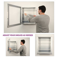 12" DEEP SHADOWBOX DISPLAY CASE 24x72 WITH ADJUSTABLE GLASS SHELVES
