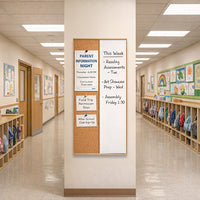 Value Line Combo Board 24x60 Wood Framed Cork Bulletin Marker Board (Open Face with Wood Trim)