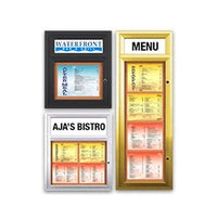 Outdoor Enclosed Menu Cases with Header for 8 1/2" x 11" Portrait Menu (Radius Edge) Sizes