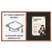 Combo Board 36x84 Decorative Wood Framed Cork Bulletin Marker Board (Open Face with Decorative Wood Trim)