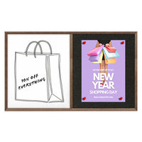 Combo Board 60x12 Decorative Wood Framed Cork Bulletin Marker Board (Open Face with Decorative Wood Trim)