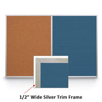 36x24 LETTERBOARD / CORK COMBINATION HAS 1/2" WIDE SILVER TRIM FRAME