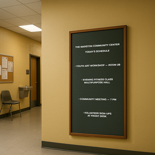 Open Face Vinyl Letter Board 36x60 Wood Frame