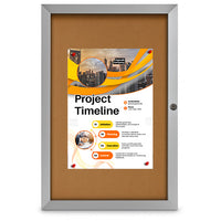 Super Slim Elevator Enclosed Cork Boards 1.25 Inch Deep | Locking Display Cases in 7 Sizes