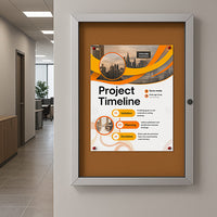 Super Slim Elevator Enclosed Cork Boards 1.25 Inch Deep | Locking Display Cases in 7 Sizes