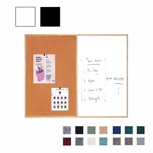 Value Line Combo Board 40x50 Wood Framed Cork Bulletin Marker Board (Open Face with Wood Trim)