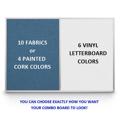 40" x 50" LETTER BOARD CORK BULLETIN COMBO BOARD