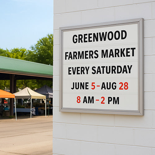 Value Line Outdoor 48x48 Marquee Reader Boards | All-Weather, Wall Metal Message Board Cabinet