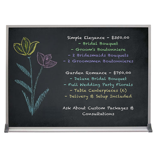 Value Line 24x96 BLACK Chalk Board with Aluminum Frame