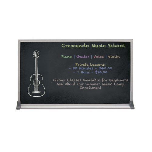 Value Line 12x24 BLACK Chalk Board with Aluminum Frame