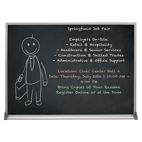 Value Line 36x48 BLACK Chalk Board with Aluminum Frame