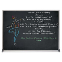 Value Line 24x72 BLACK Chalk Board with Aluminum Frame