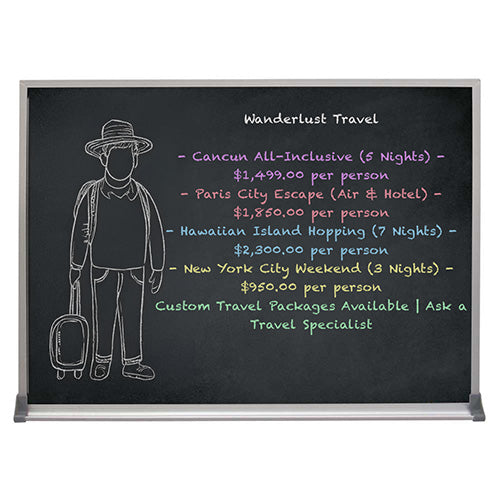 Value Line 30x36 BLACK Chalk Board with Aluminum Frame