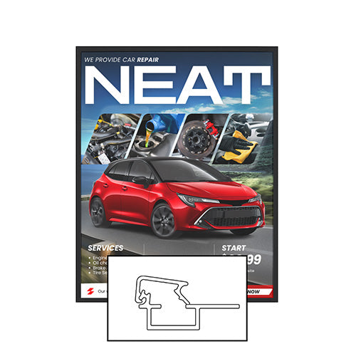 MINI 14x22 Poster Snap Frames (.60" Wide Frame Profile)