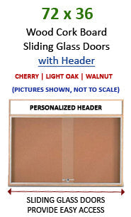 72x36 Indoor Information Board Message Centers w Tempered Glass Doors 