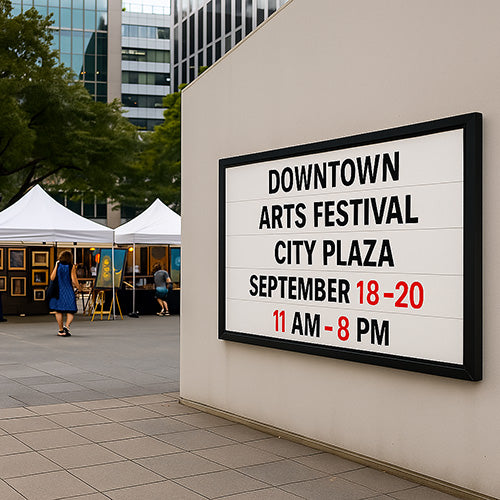 Value Line Outdoor 72x48 Marquee Reader Boards | Single Sided - Wall Mount, All-Weather Changeable Letter Board Display Case