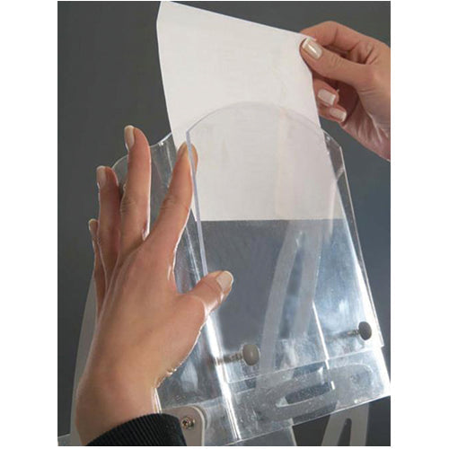 Slide-in your message header into the acrylic top slot for easy changes.