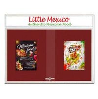 Indoor Bulletin Cork Boards 72x30 with Personalized Header (RADIUS EDGE) (Sliding Glass Doors)