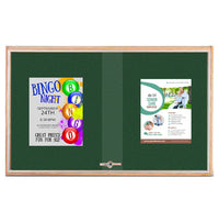 Sliding Glass Doors Indoor 48x36 Enclosed Bulletin Boards (Wood Framed)