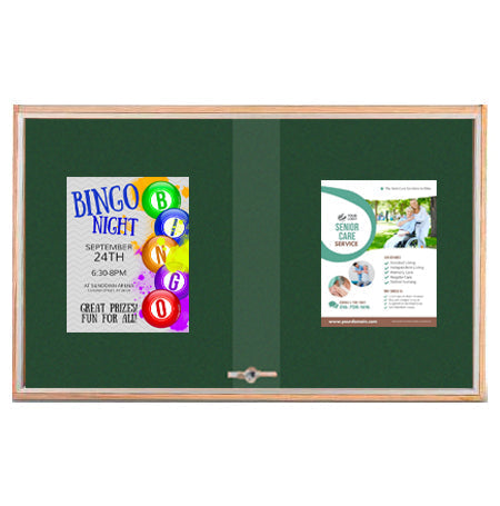 Sliding Glass Doors Indoor 48x36 Enclosed Bulletin Boards (Wood Framed)