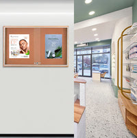 Sliding Glass Doors Indoor 48x36 Enclosed Bulletin Boards (Wood Framed)