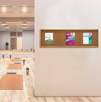 Sliding Glass Doors Indoor 84x30 Enclosed Bulletin Boards (Wood Framed)