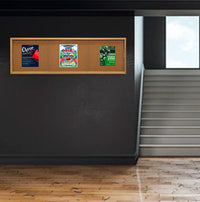 Sliding Glass Doors Indoor 96x36 Enclosed Bulletin Boards (Wood Framed)