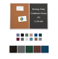 Combo Board 24x48 Metal Framed Cork Bulletin Letter Board (Open Face with Silver Trim)