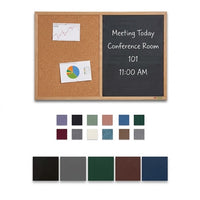 Value Line Combo Board 18x12 Wood Framed Cork Bulletin Letter Board (Open Face with Wood Trim)