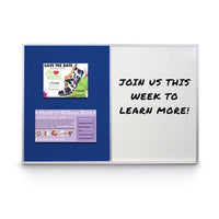 Value Line Magnetic Combo Board 14x14 Metal Framed Cork Bulletin Marker Board (Open Face with Silver Trim)